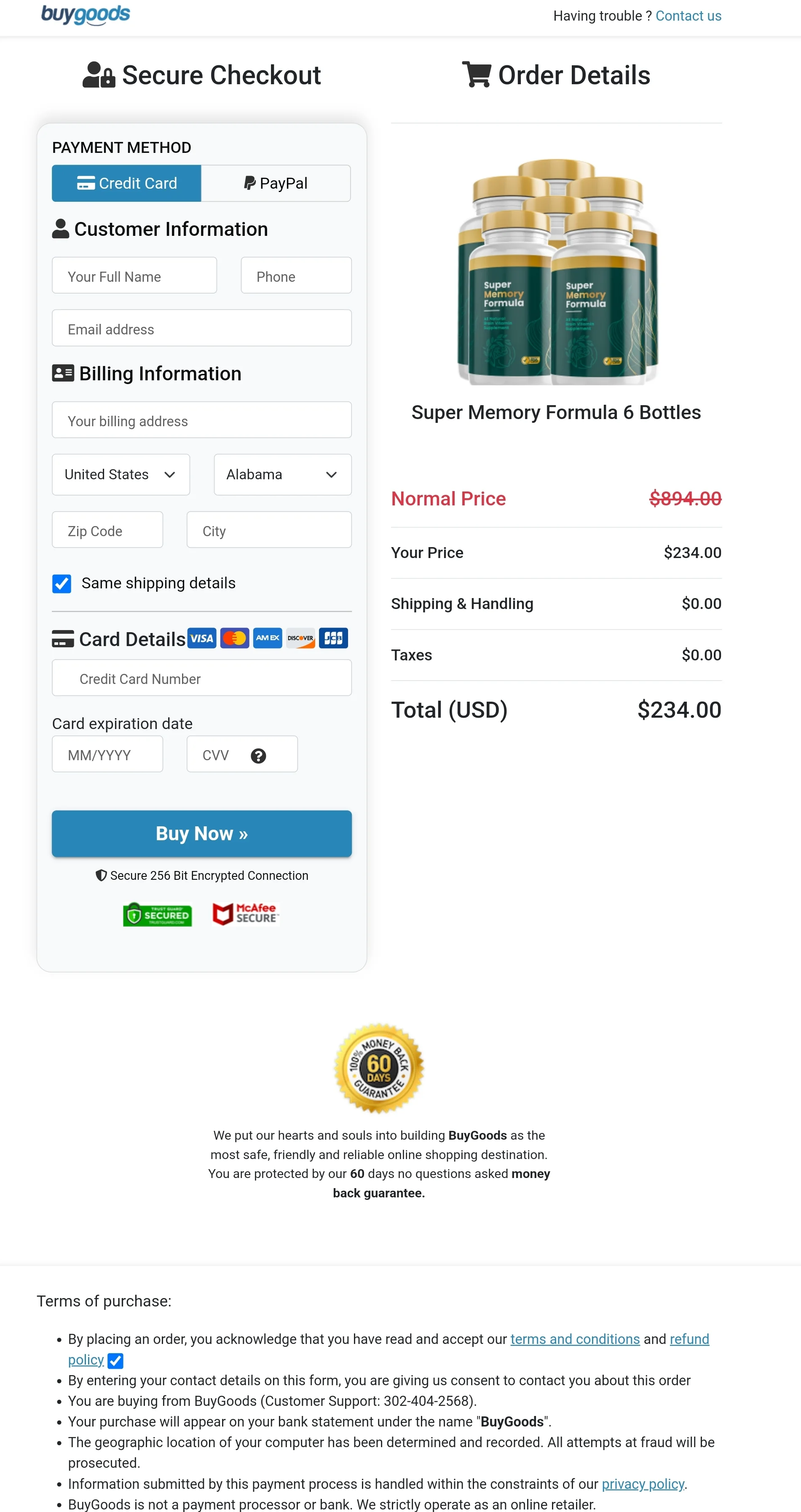 Super Memory Formula order form